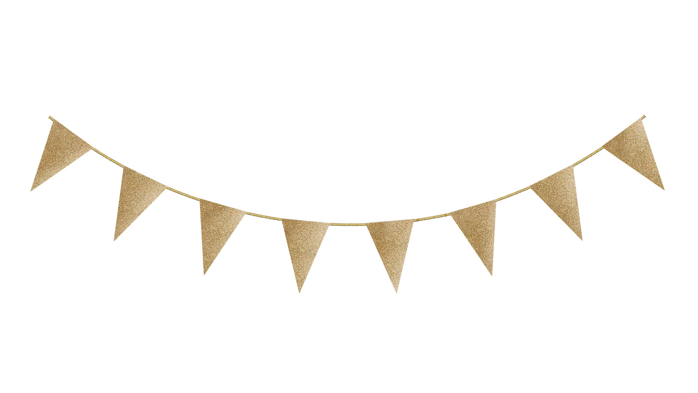Gold Cardboard Glitter Bunting