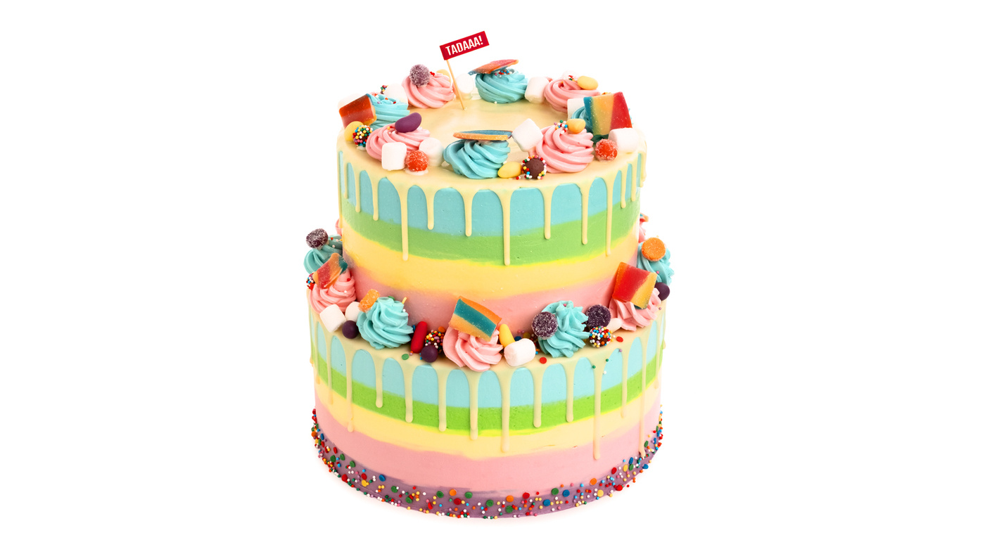 Candy Shop Vanilla Tier Cake 