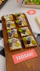 Herring on Rye Bread Tartine