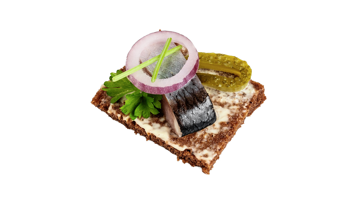 Herring on Rye Bread Tartine