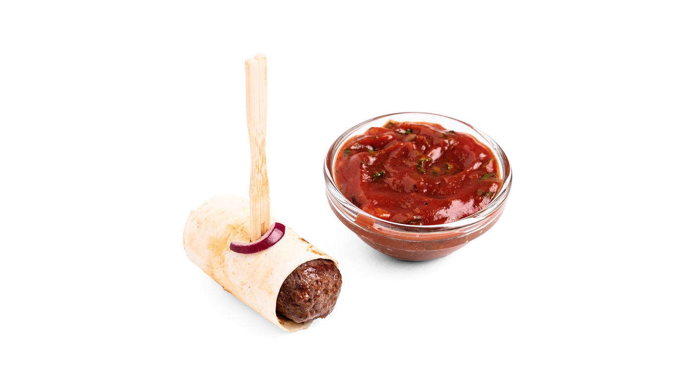 Mini  Pork and Beef Kebabs with Homemade Tomato Sauce