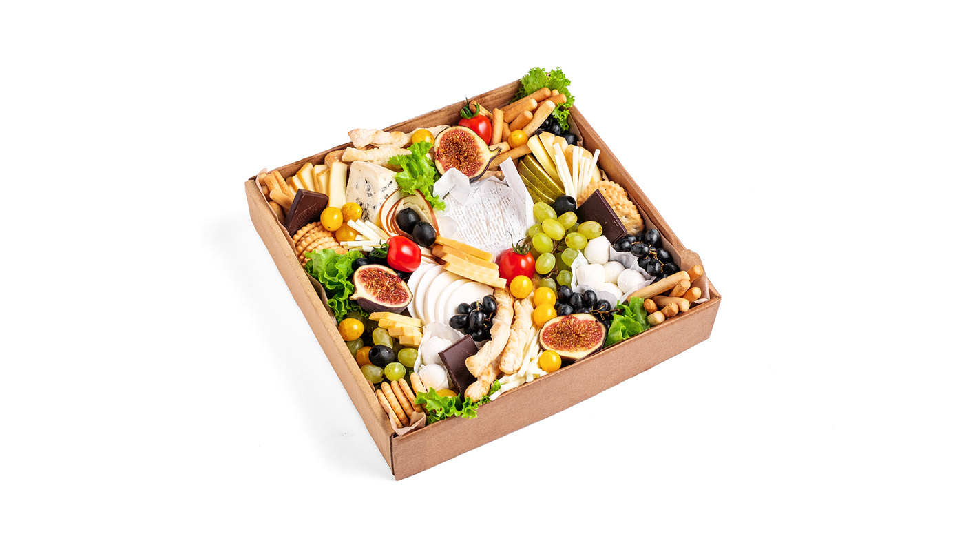 Crackers, Fruit and Cheese Box