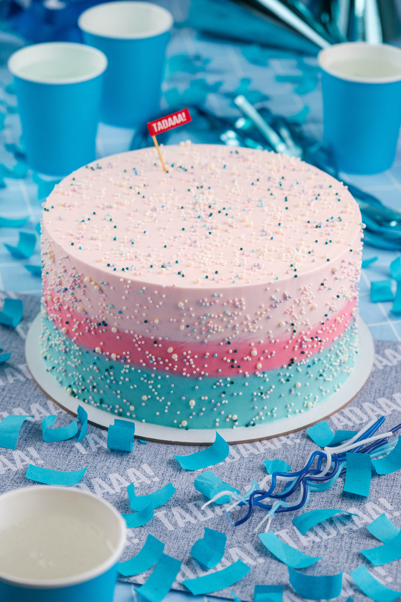 Boy Gender Reveal Cake