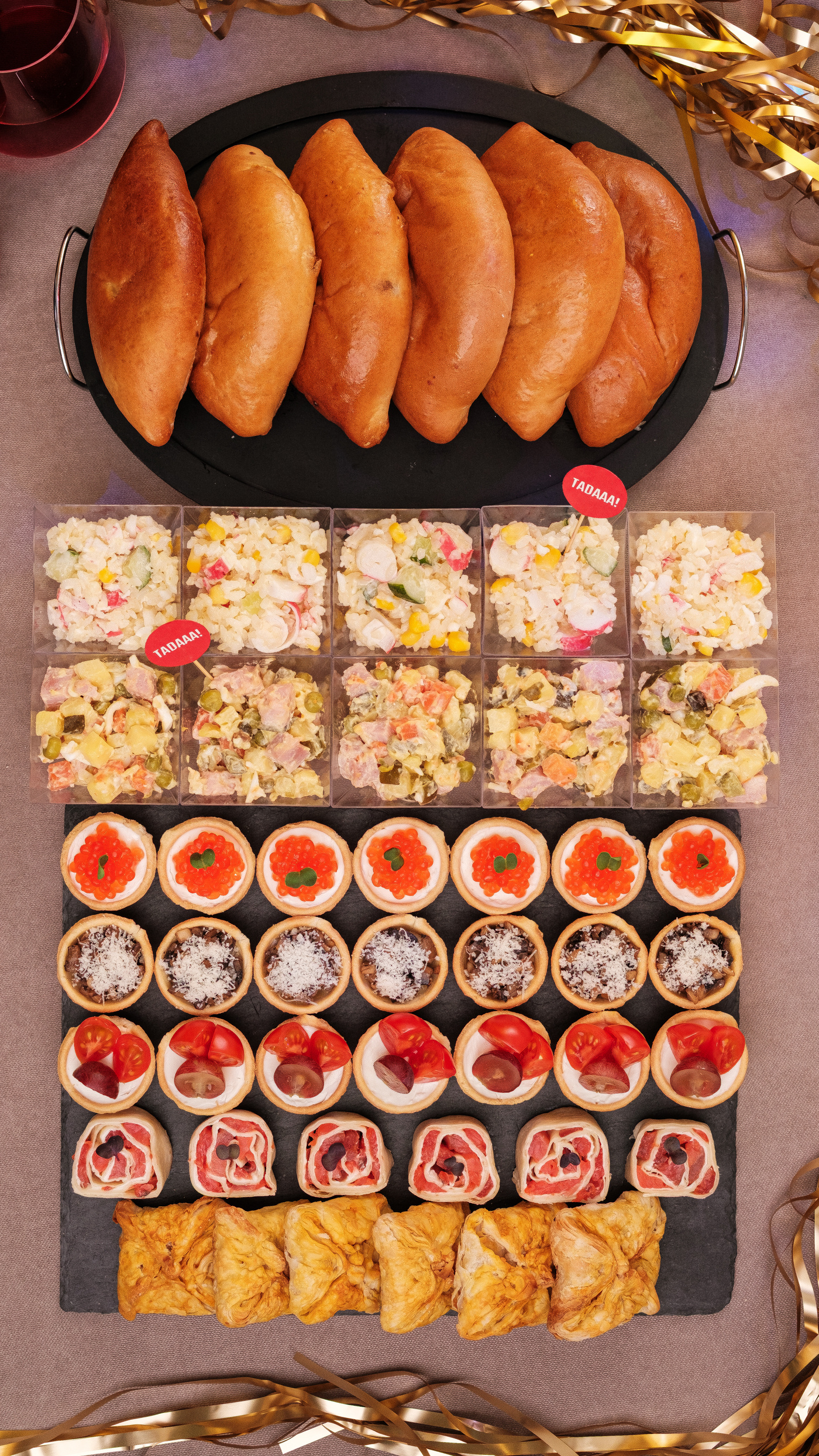 Canapés & Mini Salad Cups Selection