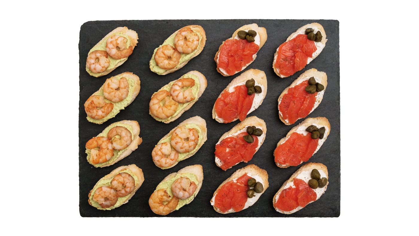 Salmon & Prawn Tartines
