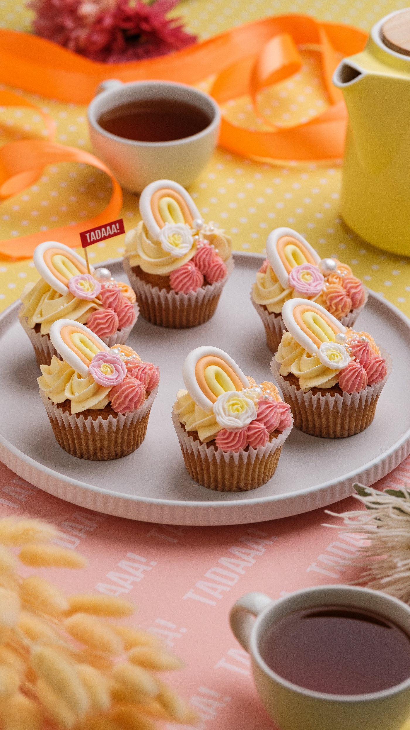 Pastel Rainbow Cupcakes