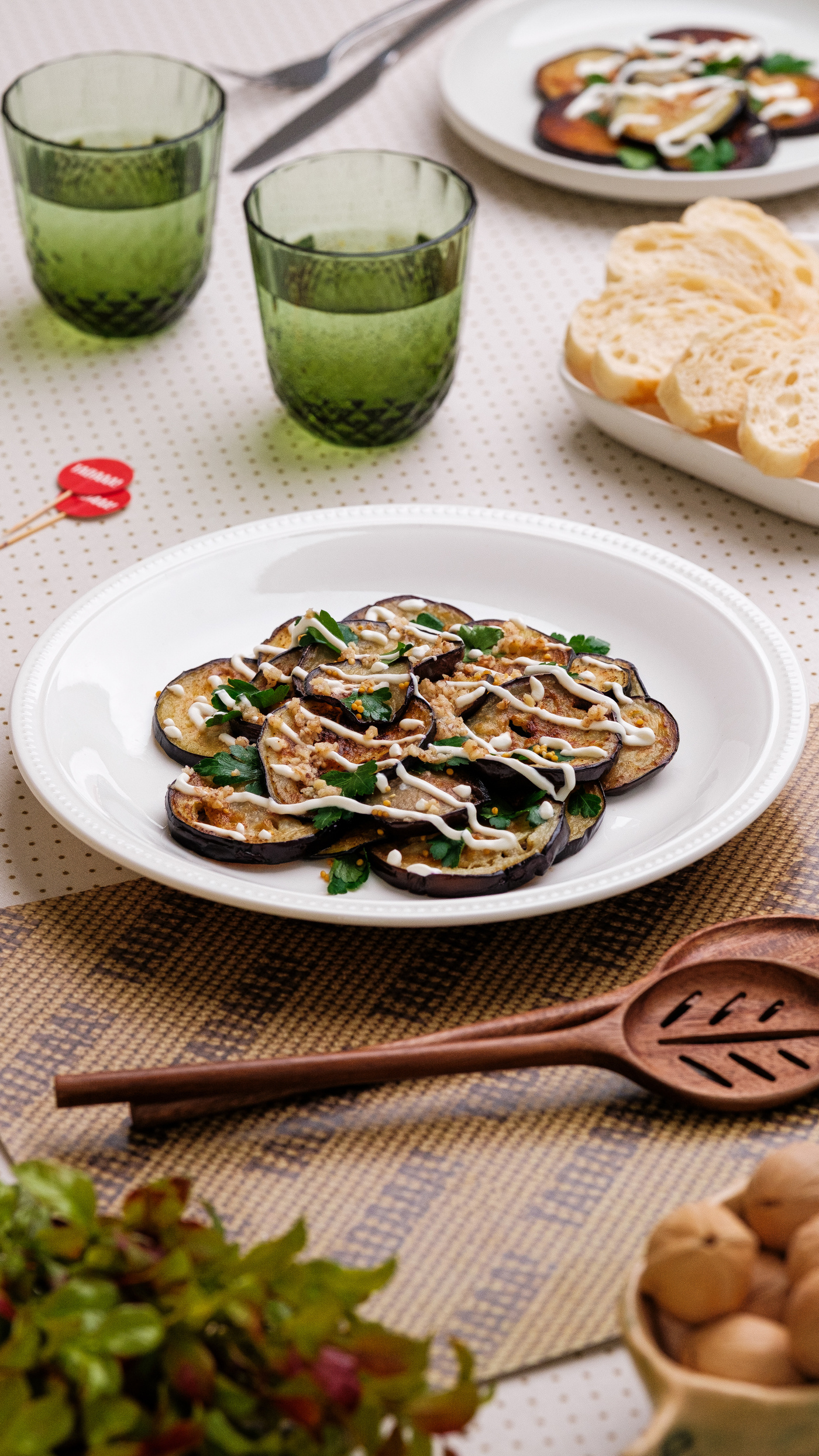 Garlic & Walnut Roasted Aubergine Bowl