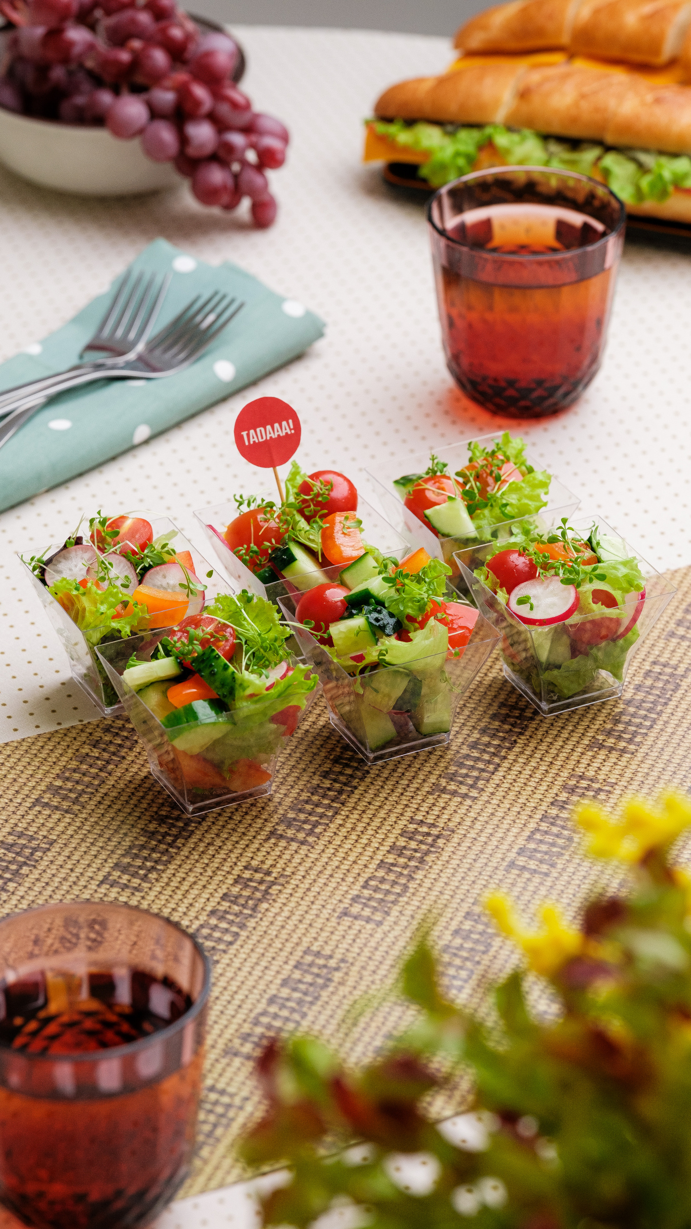 Fresh Garden Salad Cups
