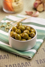 Olly's Garlic & Basil Green Olives  