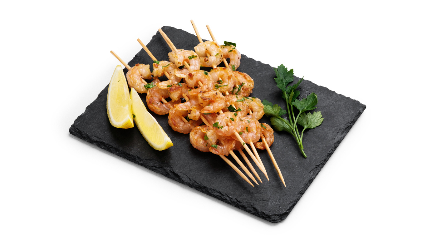 Grilled Garlic Prawn Skewers