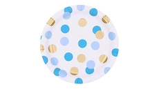 Blue & Gold Dots Plate
