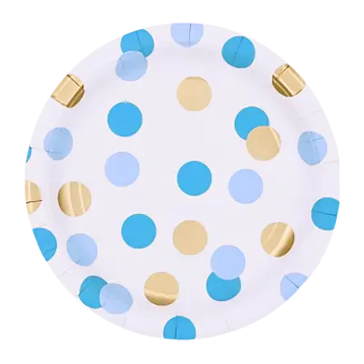 Blue & Gold Dots Plate