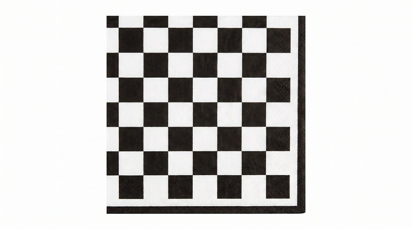 Black and White Checkered Napkins