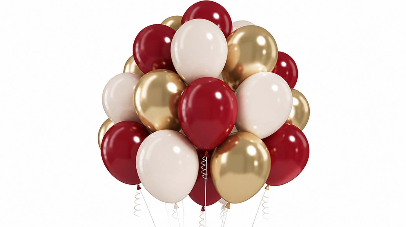 Burgundy Gold Balloons