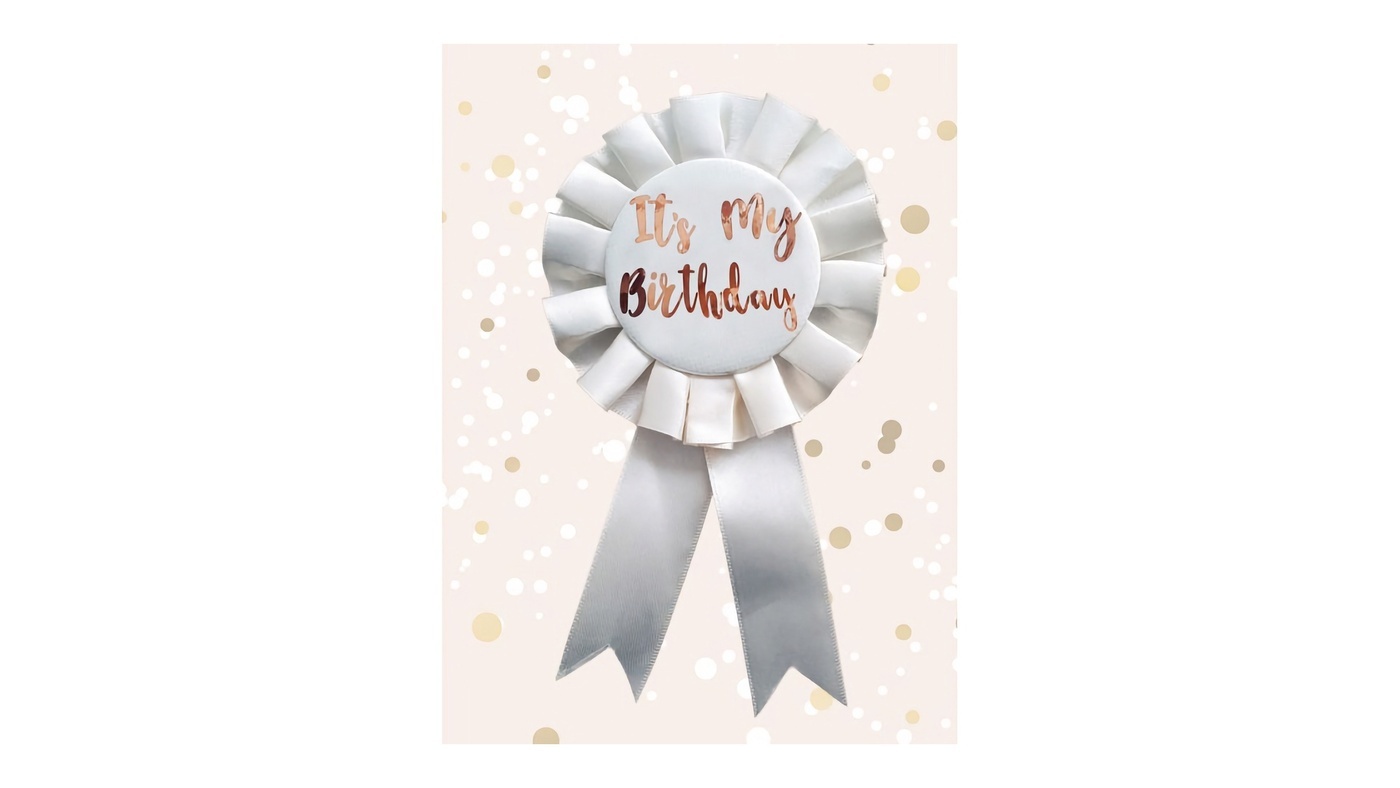 Rose Gold & Cream Birthday Badge
