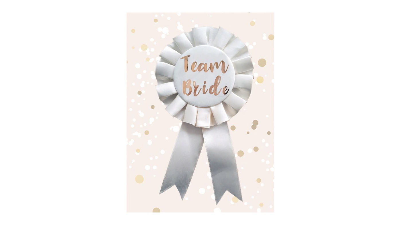 Rose Gold & Cream Bride Badge