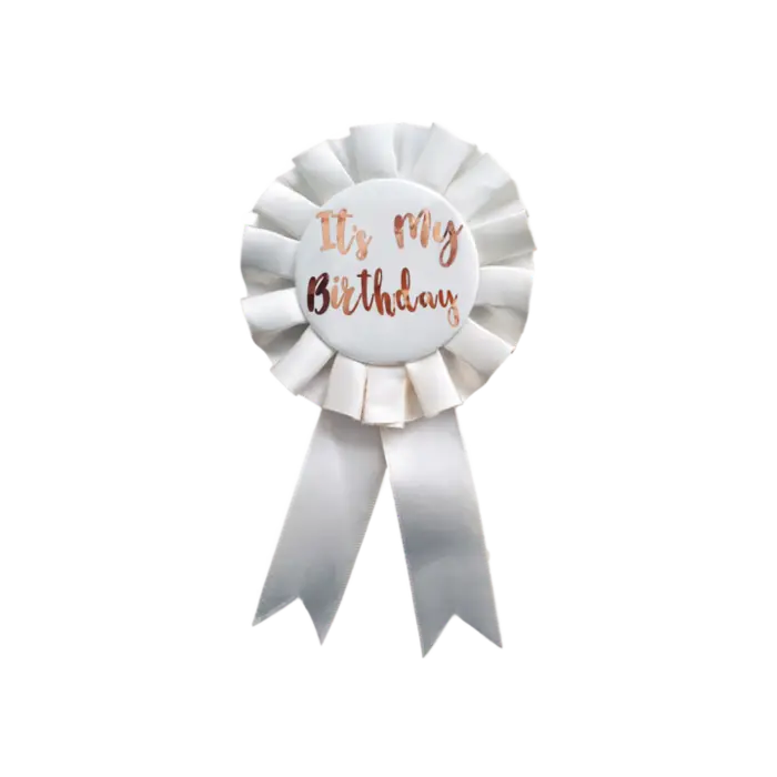 Rose Gold & Cream Birthday Badge