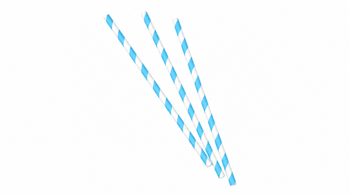 Blue Striped Paper Straws