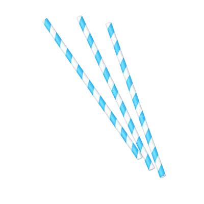 Blue Striped Paper Straws