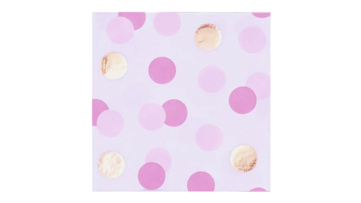 Pink & Gold Dots Napkins