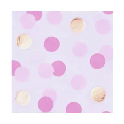 Pink & Gold Dots Napkins