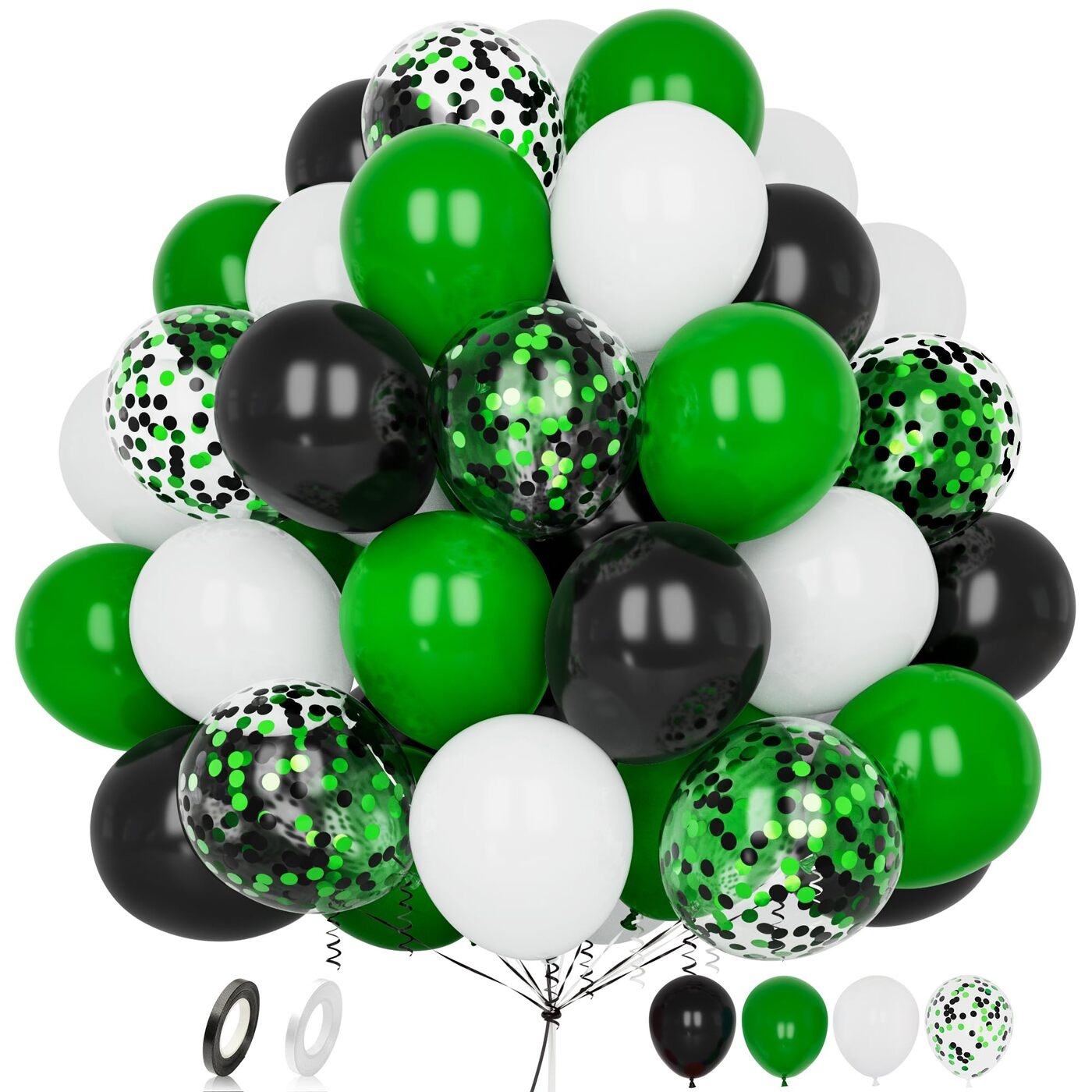 Green and Black Balloons