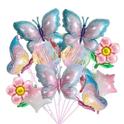 Rainbow Butterfly Balloon Set
