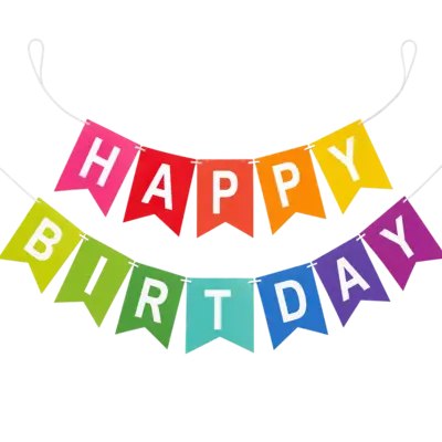 Rainbow Happy Birthday Banner