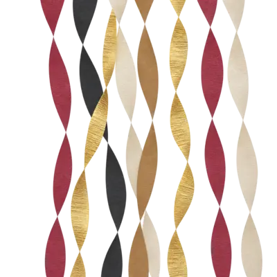 Burgundy Gold Black Crepe Streamers