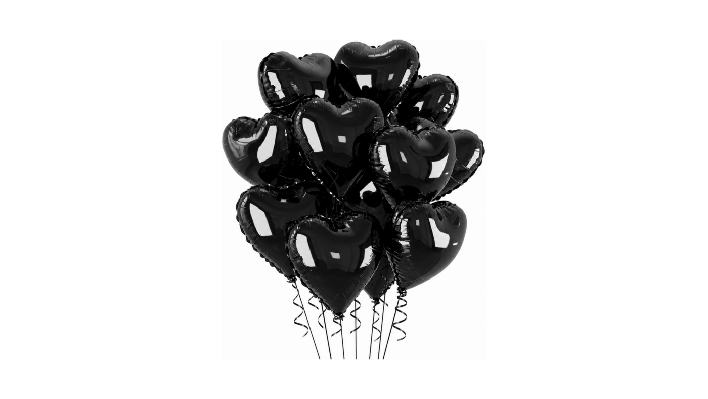 Black Heart Foil Balloons