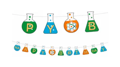 Science Theme Happy Birthday Banner