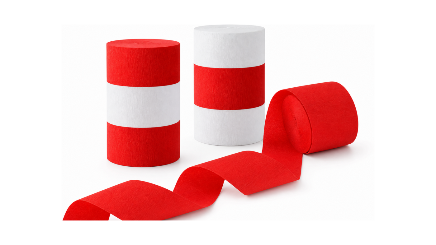 Red & White Crepe Streamers