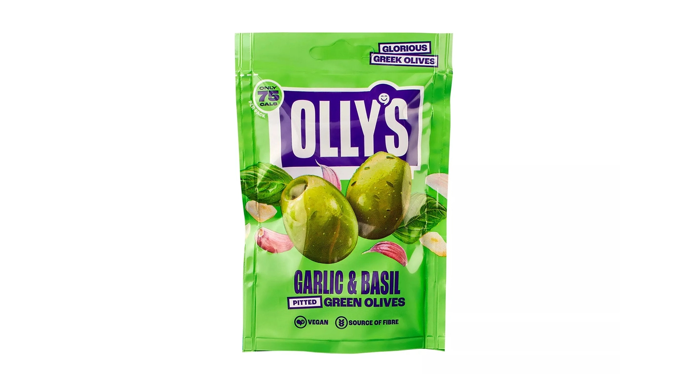 Olly's Garlic & Basil Green Olives  