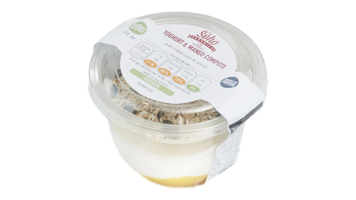 Yoghurt, Oats and Mango Compote Pot