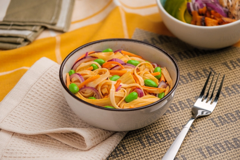 Vegan Chicken Korean Noodles Salad