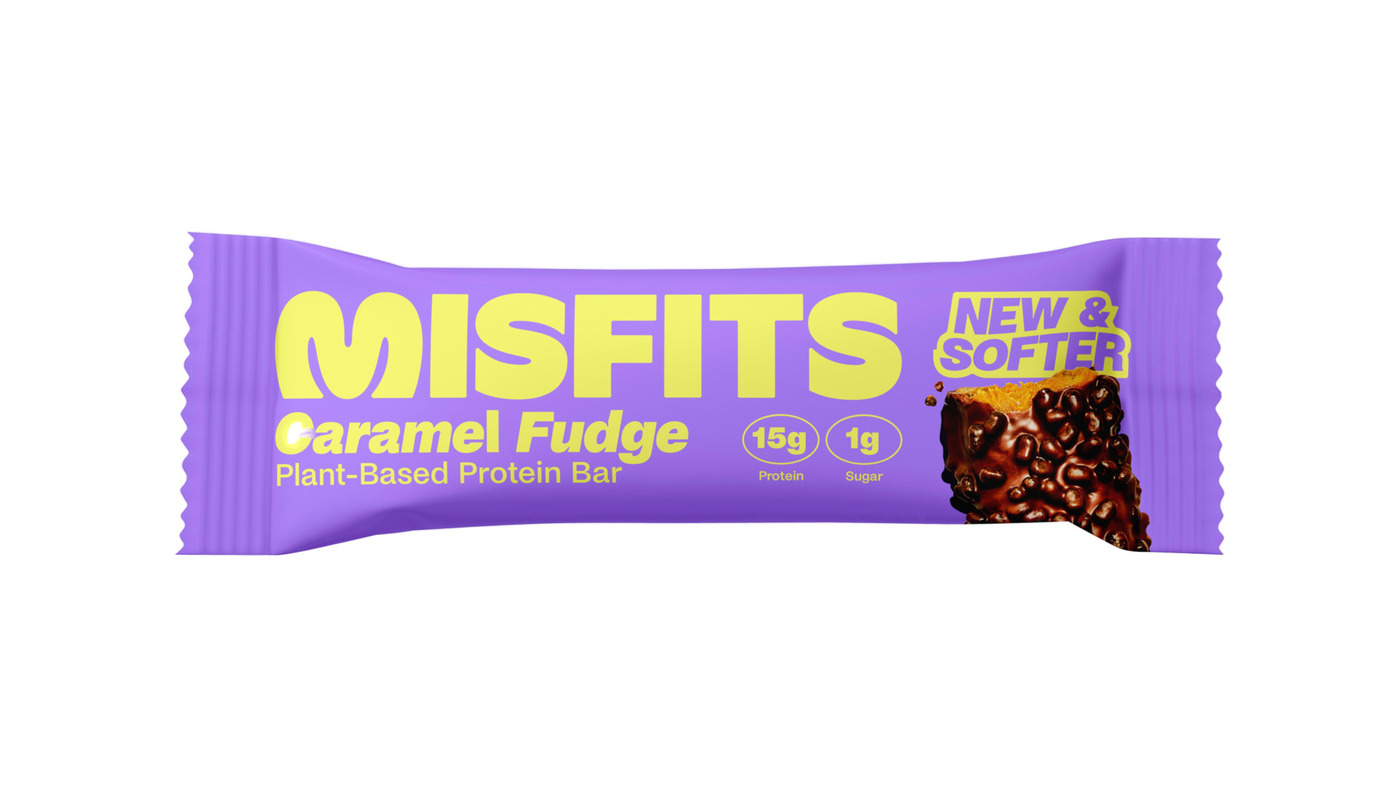Misfits Chocolate Caramel Plant-Powered Protein Bar