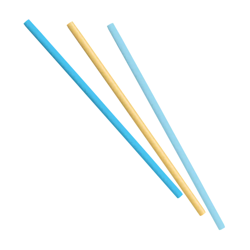 Blue & Gold Paper Straws, 24 Pack