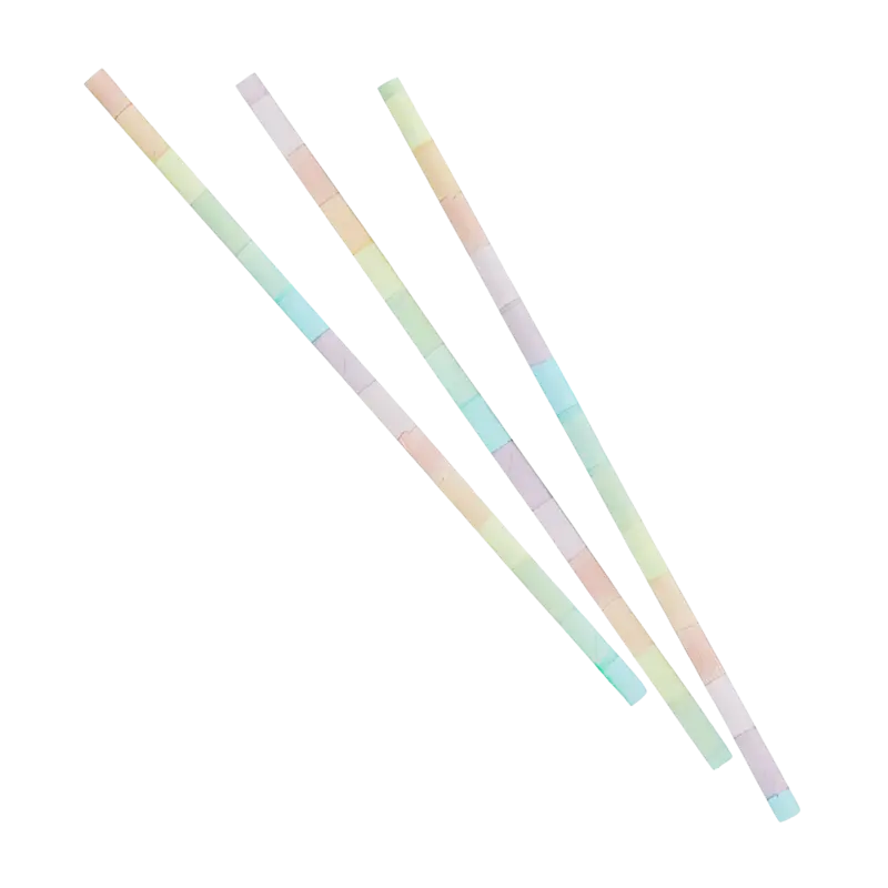 Pastel Rainbow Paper Straws, 20 Pack