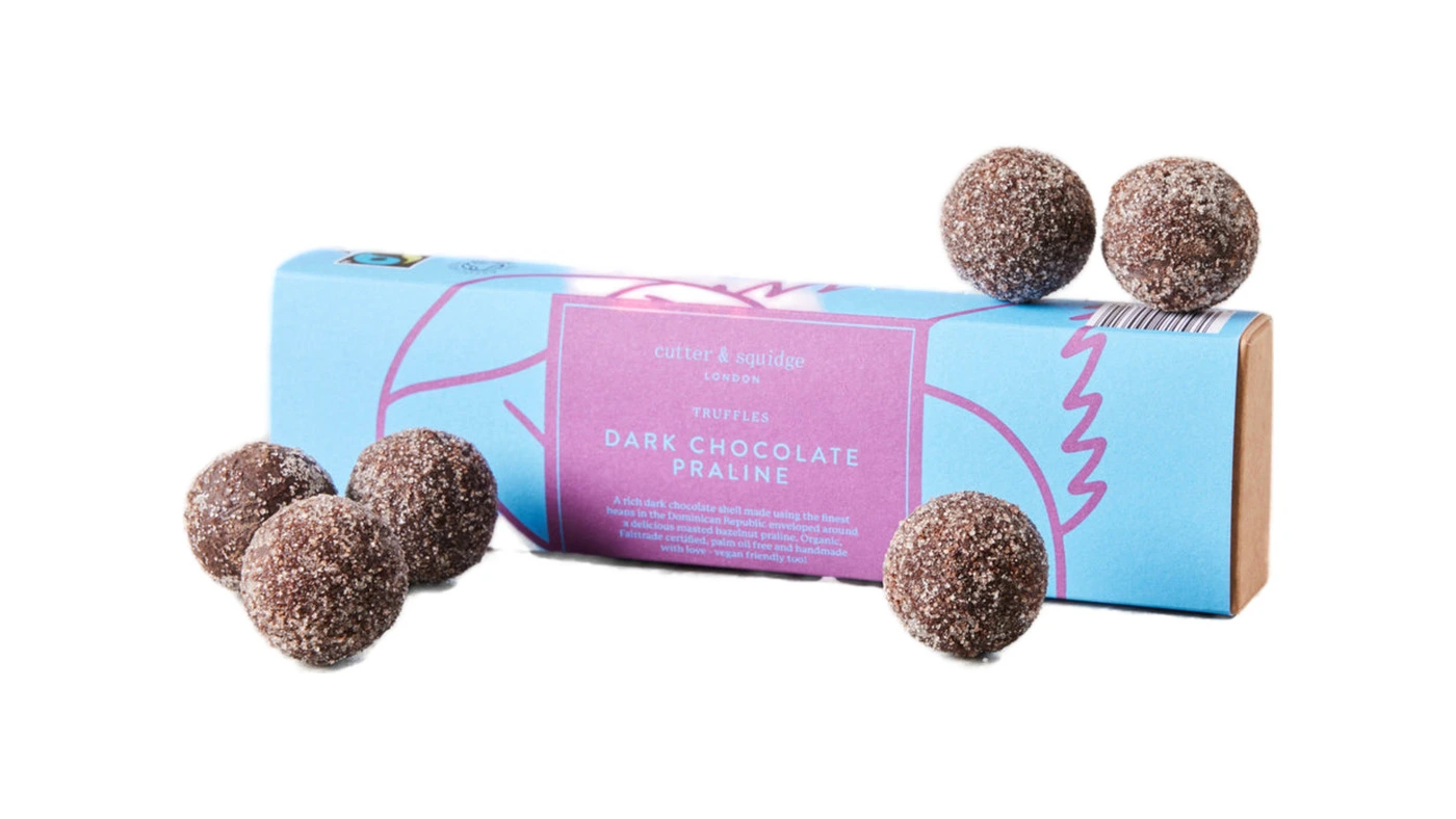 Cutter & Squidge Dark Chocolate Praline Truffles, 6 Pack