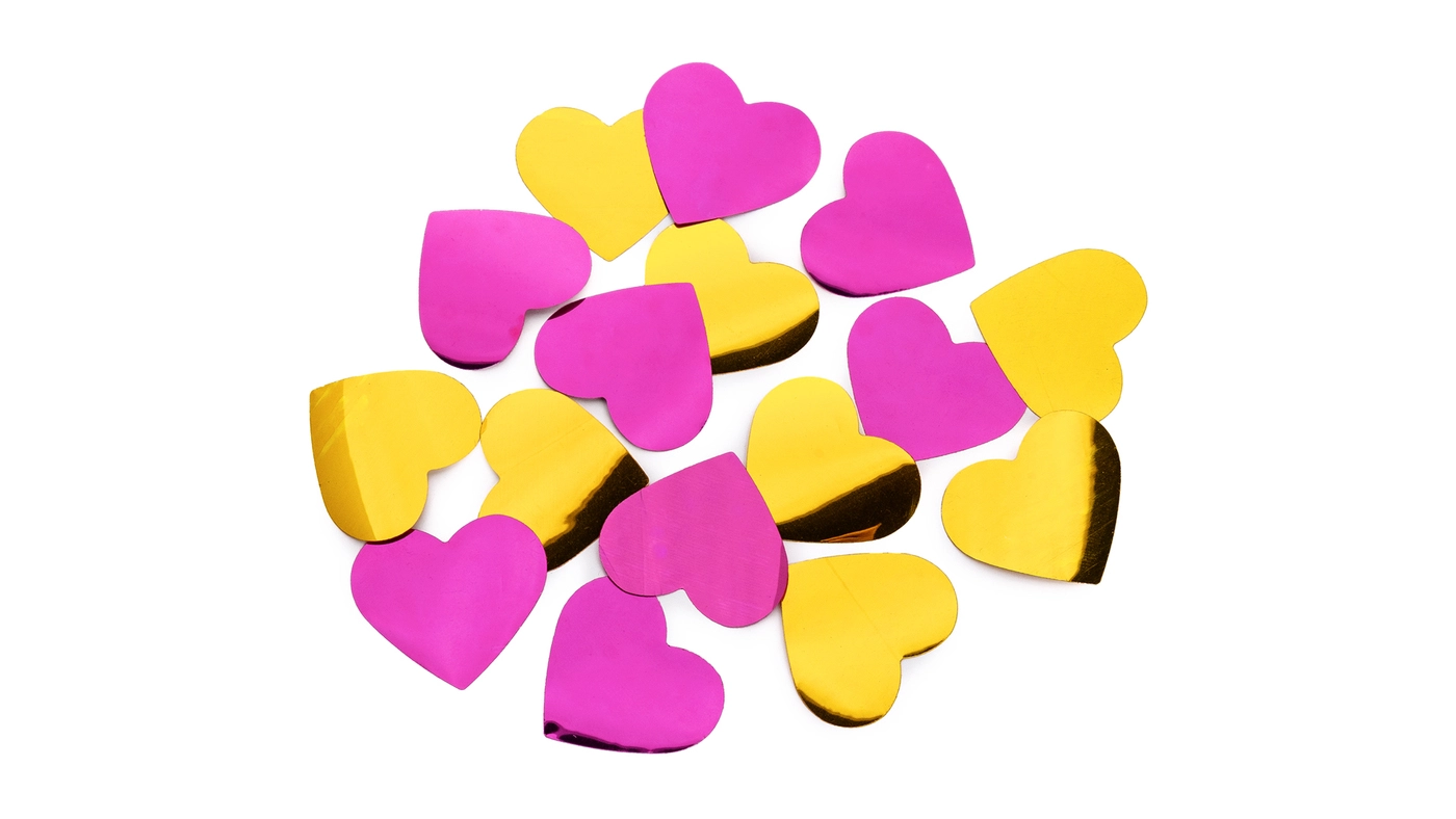 Gold and Pink Hearts Confetti Poppers