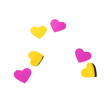 Gold and Pink Hearts Confetti Poppers