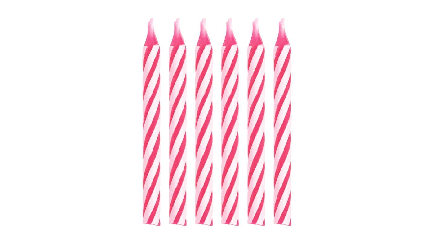 Pink Spiral Candle, 12pk