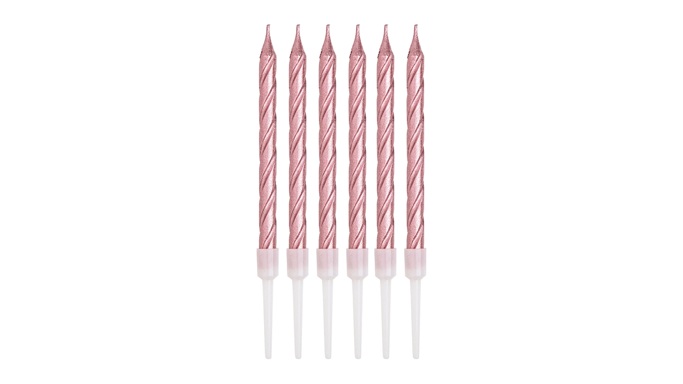 Pink Pearl Spiral Candles, 12pk