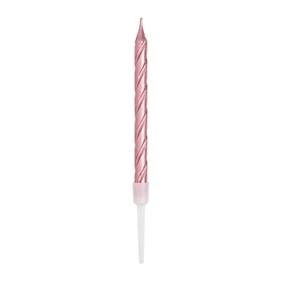 Pink Pearl Spiral Candles, 12pk