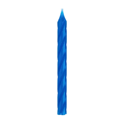 Blue and White Spiral Candles, 24pk