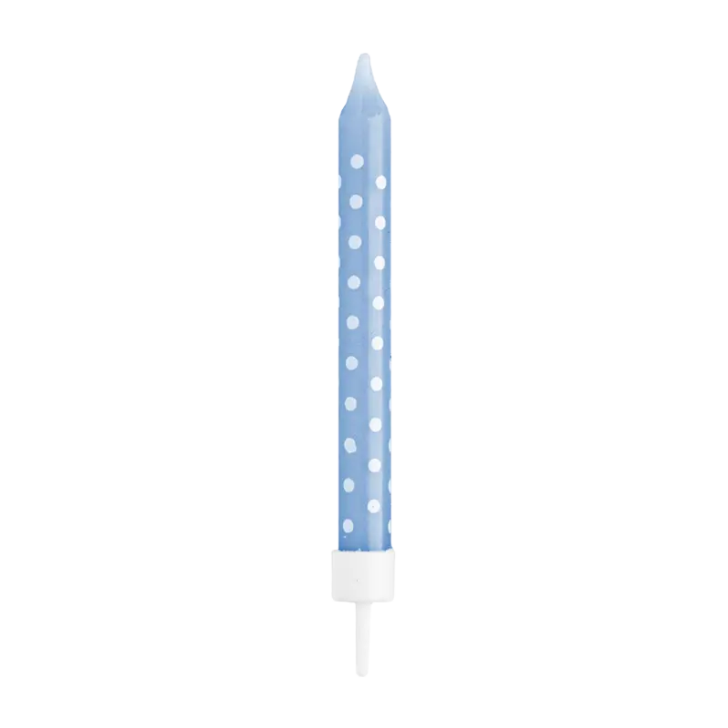 Blue Dots & Stripes Candles, 16pk