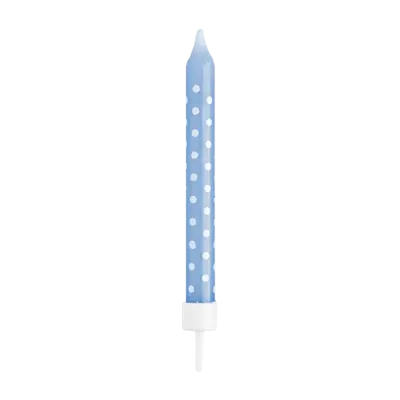 Blue Dots & Stripes Candles, 12pk