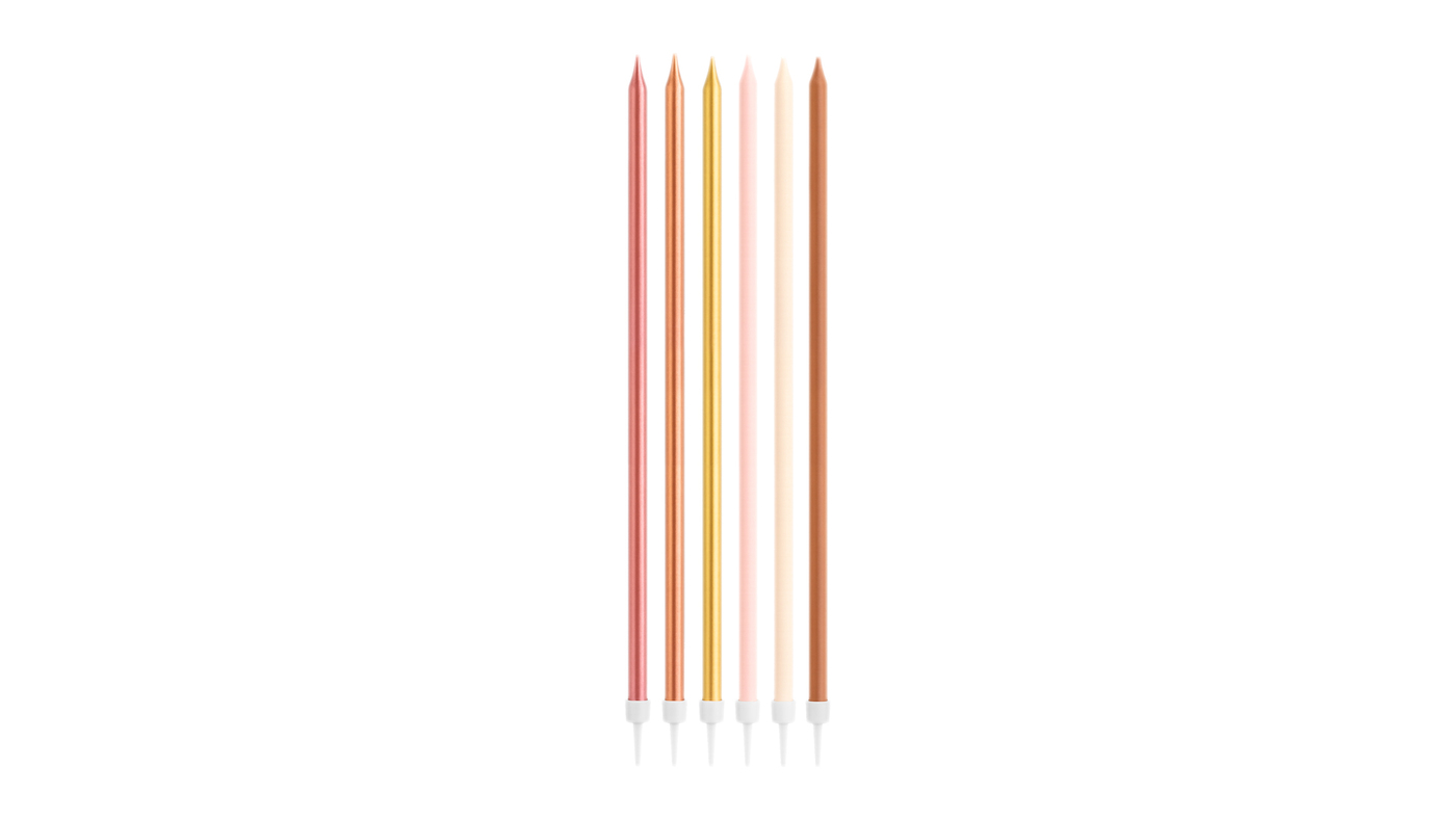 Nude Metallic Tall Candles, 16pk