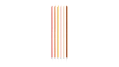 Nude Metallic Tall Candles, 16pk