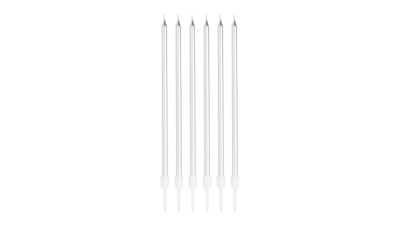 Silver Tall Candles, 16pk